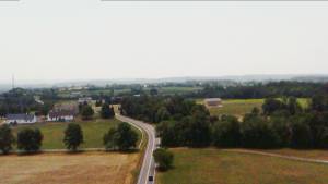 Now down to about 400 feet, looking at Harrison School Rd, South, at Fort Indiantown Gap, PA